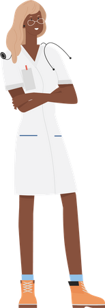 Female doctor standing  Illustration