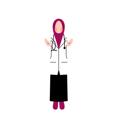 Female Doctor Standing  Illustration