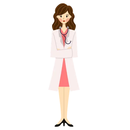 Female Doctor Standing  Illustration