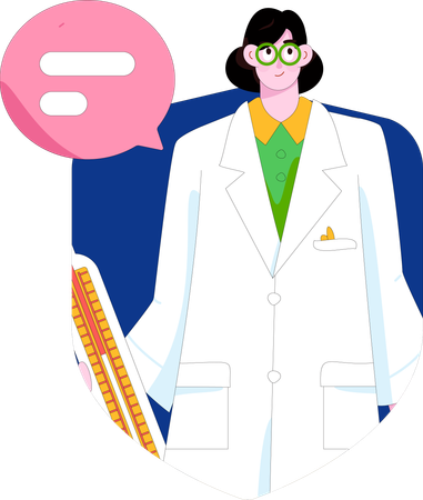 Female doctor suggesting medical insurance policy  Illustration