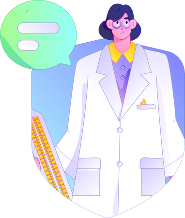 Female doctor suggesting medical insurance policy  Illustration