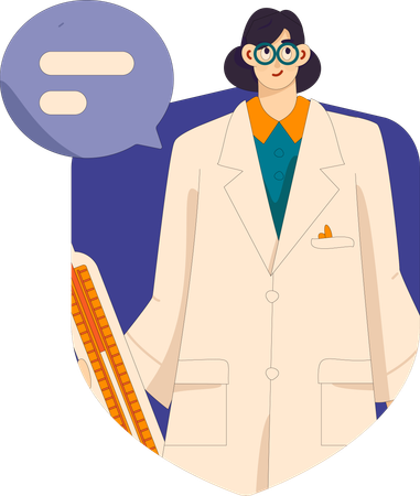 Female doctor suggesting medical insurance policy  Illustration