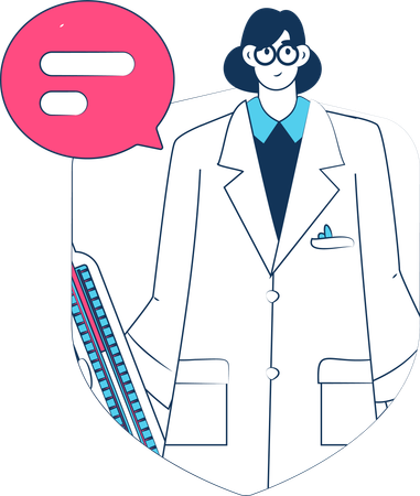 Female doctor suggesting medical insurance policy  Illustration