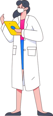 Female doctor using tablet  Illustration