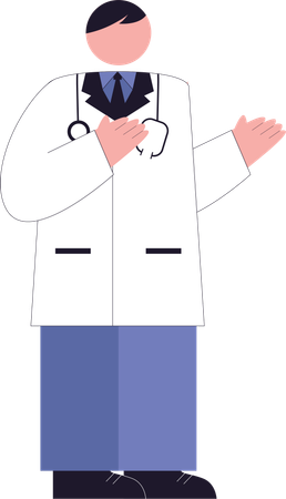 Female Doctor waving hand  Illustration