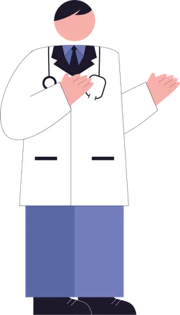 Female Doctor waving hand  Illustration