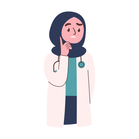 Female Doctor Wear Hijab  Illustration