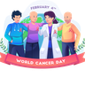 free world cancer day illustrations
