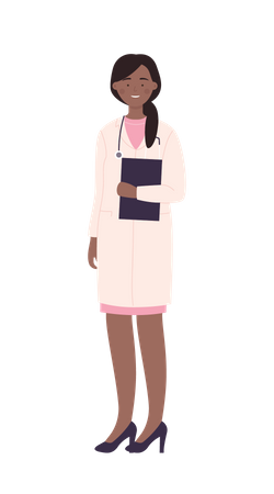 Female Doctor with clipboard  イラスト