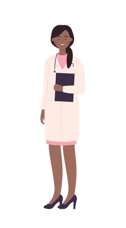 Female Doctor with clipboard  イラスト