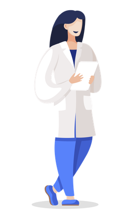 Female Doctor with Diagnosis on Paper  Illustration