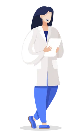 Female Doctor with Diagnosis on Paper  Illustration