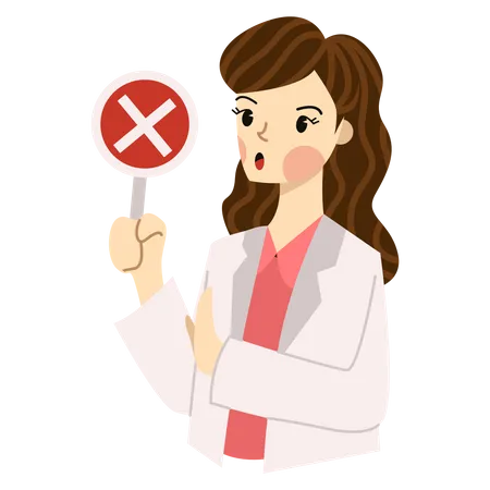 Female Doctor with no sign Illustration