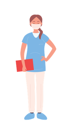 Female Doctor with report  Illustration