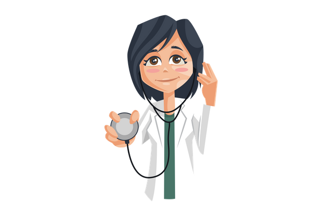 Female Doctor with Stethoscope Illustration