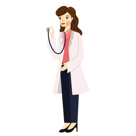 Female Doctor with stethoscope Illustration