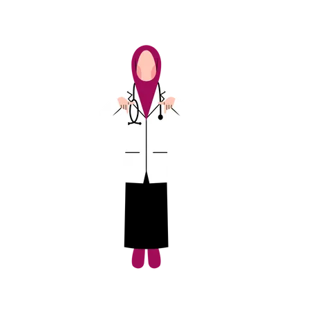 Female Doctor with stethoscope Illustration