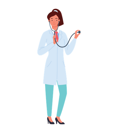 Female Doctor with stethoscope  Illustration