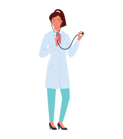 Female Doctor with stethoscope  Illustration