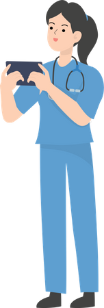 Female Doctor with tablet Illustration