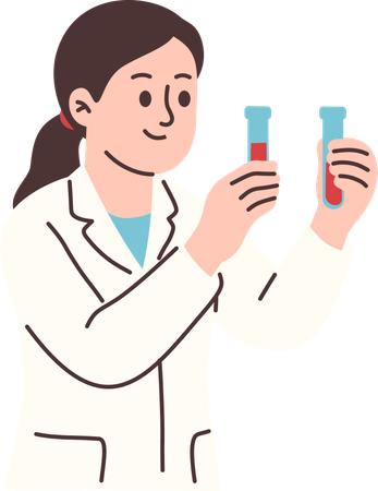 Female Doctor With Test Tube  Illustration
