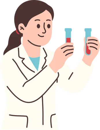 Female Doctor With Test Tube  Illustration