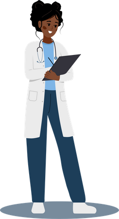 Female doctor writing medical prescription Illustration
