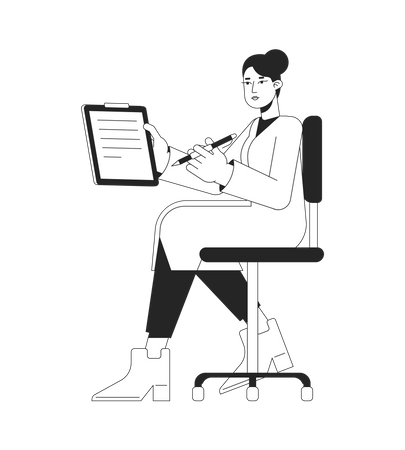 Female Doctor writing medicine prescription  Illustration