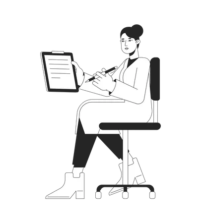 Female Doctor writing medicine prescription  Illustration