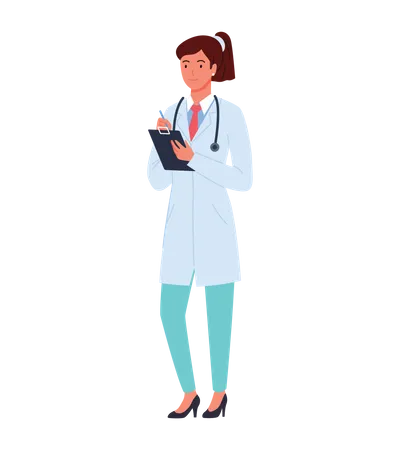 Female Doctor writing prescription  Illustration