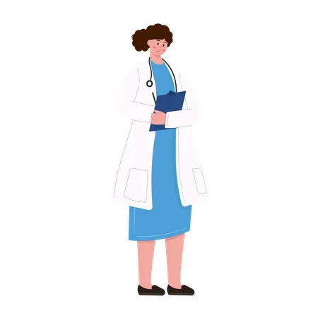 Female doctor writing prescription  Illustration