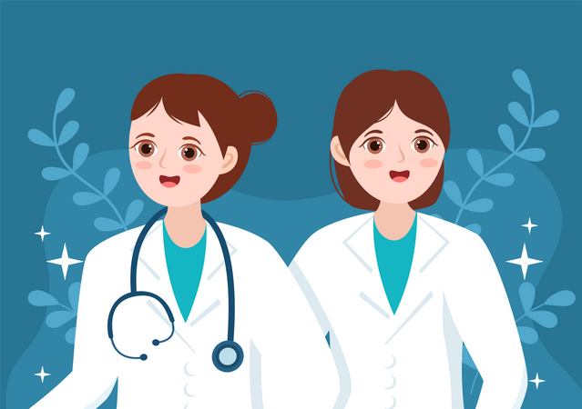 Female doctors  Illustration