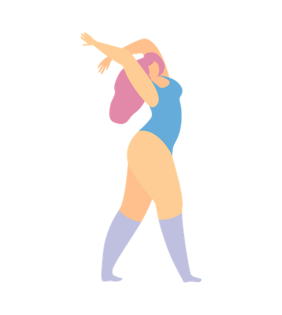 Female doing aerobics  Illustration