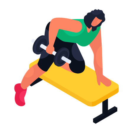Female doing back exercise with dumbbell  Illustration