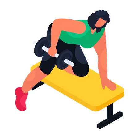 Female doing back exercise with dumbbell  Illustration