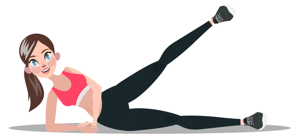 Female doing body stretching Illustration