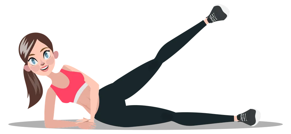 Female doing body stretching  Illustration