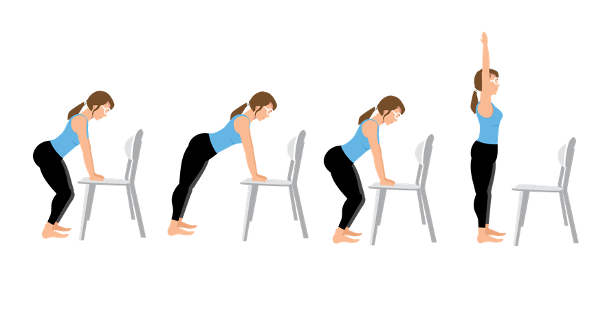 Female doing burpees  Illustration