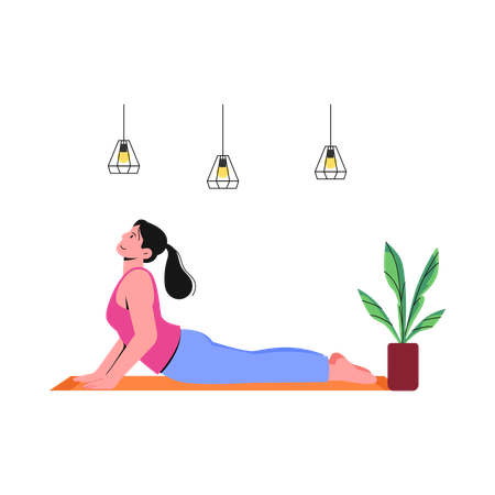 Female Doing Cobra Pose  Illustration