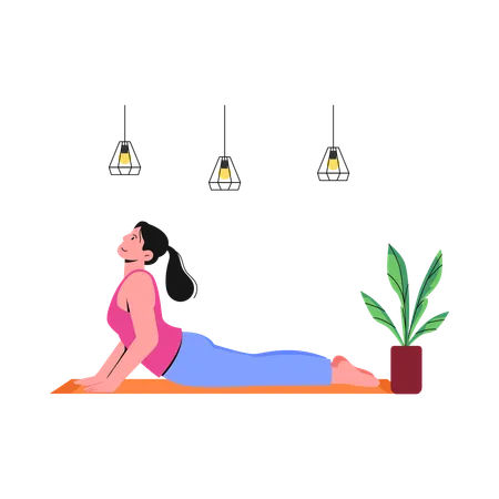 Female Doing Cobra Pose  Illustration