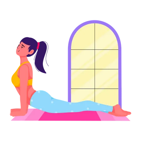 Female doing Cobra Pose  Illustration