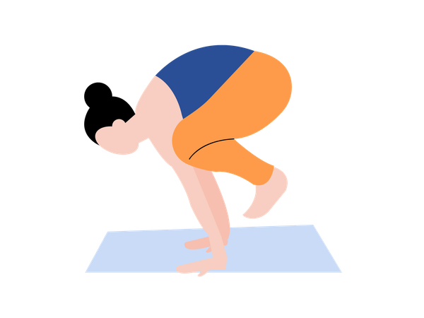 Female Doing Crow Pose  Illustration