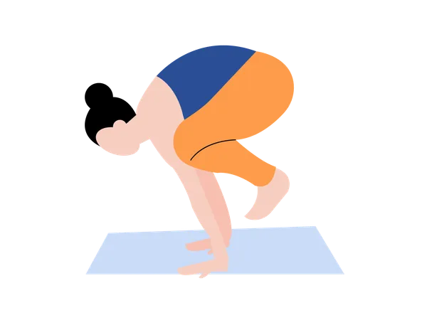 Female Doing Crow Pose  Illustration