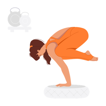 Female Doing Crow Pose  Illustration