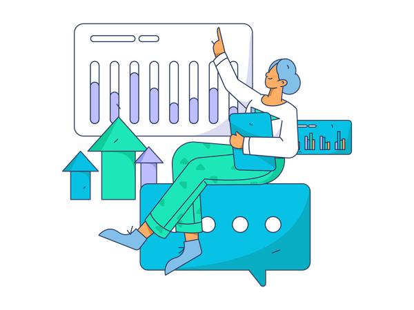 Female doing data analysis  Illustration