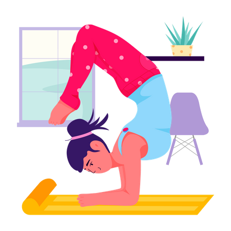 Female doing Elbow Stand  Illustration