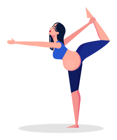 Female doing exercise during pregnancy Illustration