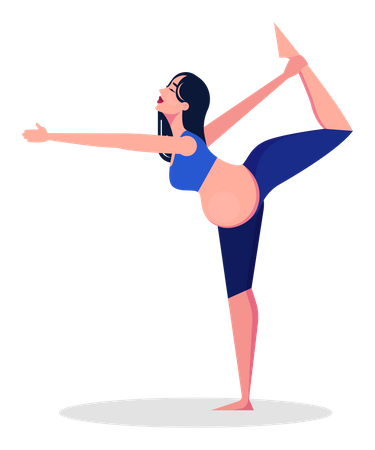 Female doing exercise during pregnancy  Illustration