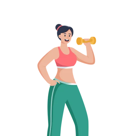 Female doing Exercise with dumbbell  Illustration