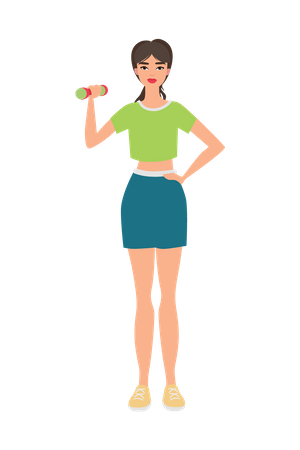 Female Doing Exercise with dumbbell  Illustration